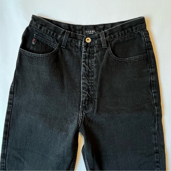 Guess Vintage tapered crop jeans Black Tagged size 31 Fits 28 High rise waist - Picture 3 of 7